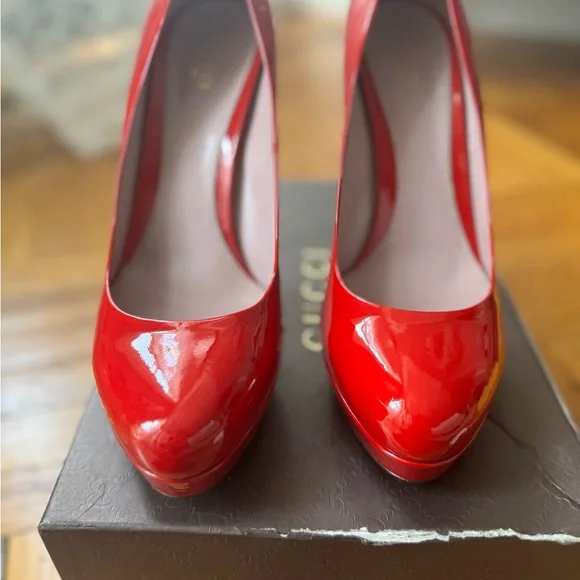 Gucci Red Patent Leather Heels - Picture 11 of 13